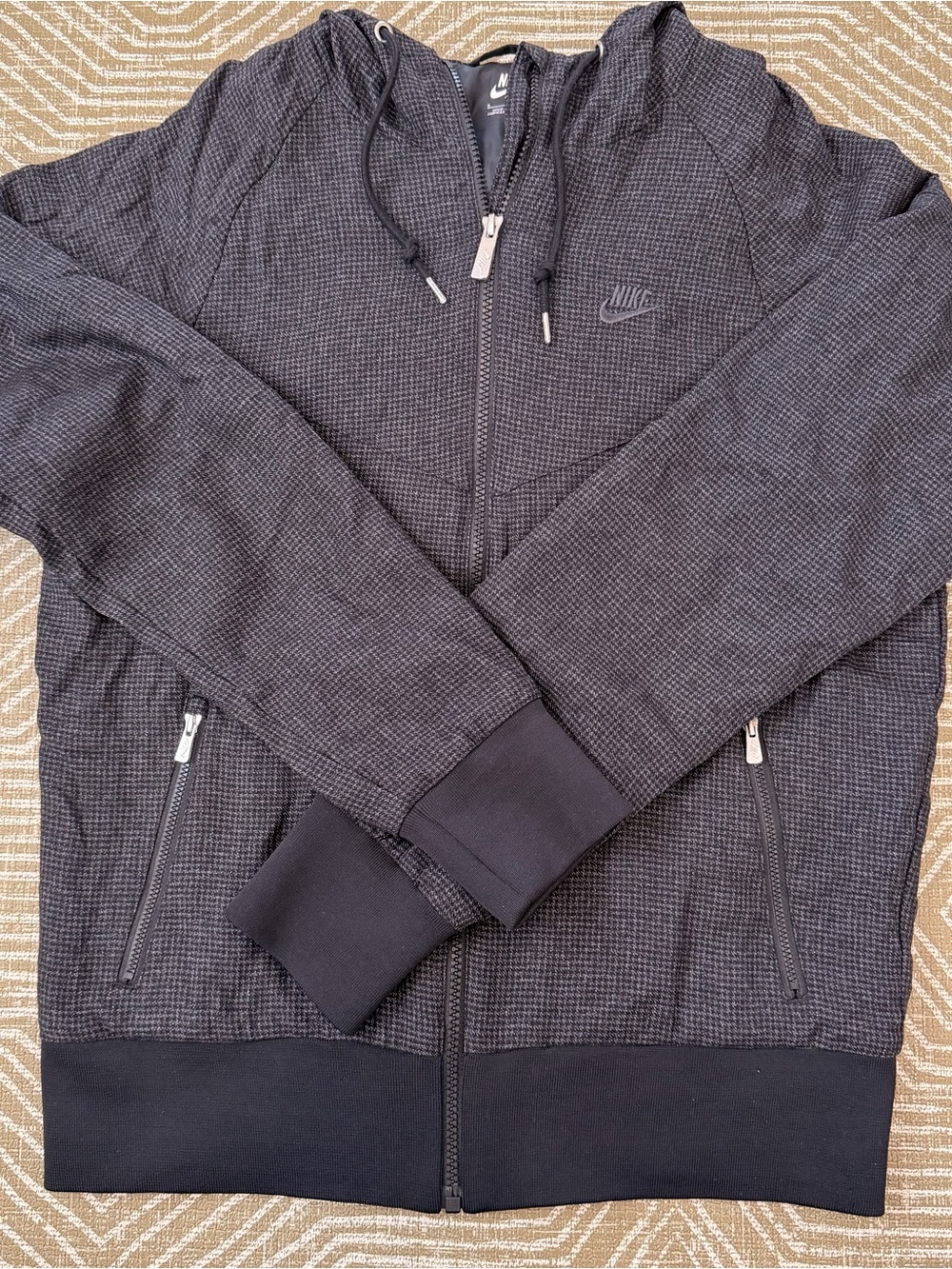 Nike Sportswear Tech Knit Full Zip Hoodie Gray Black Unisex Small